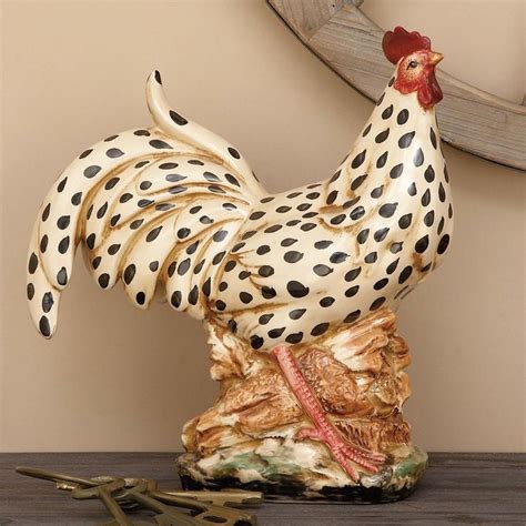 Ceramic Rooster Figurine In 2020 Rooster Kitchen Decor Ceramic