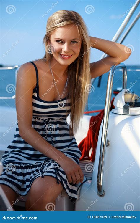 Girl On A Yacht Stock Image Image Of Caucasian Cruise 18467039