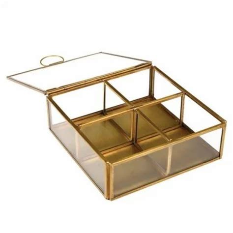 Gold Square Decorative Glass Box Rs 150 Piece Deco Home Collection Id 20893836433