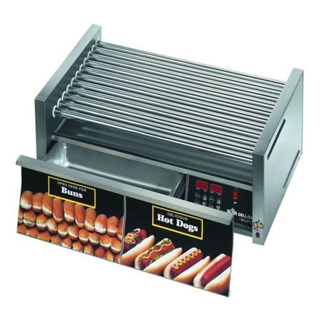 Star Grill Max 30scbde 30 Hot Dog Electric Roller Grill With Bun Drawer