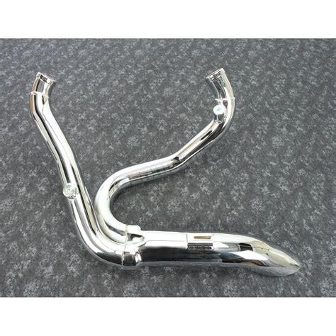 V Twin Manufacturing Chrome Into Exhaust Pipe Headers Harley Davidson Motorcycle