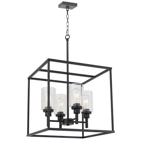 Buy Vinluz 4 Light Hanging Lantern Pendant Light Black Industrial Cage