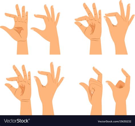 Hand Size Signs Or Thickness Gestures Royalty Free Vector