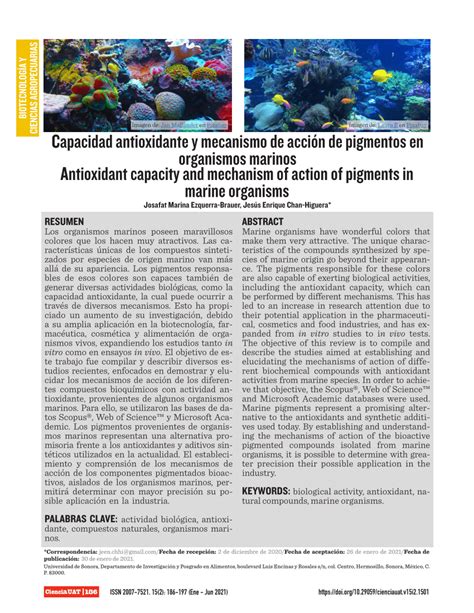 PDF Capacidad antioxidante y mecanismo de acción de pigmentos en