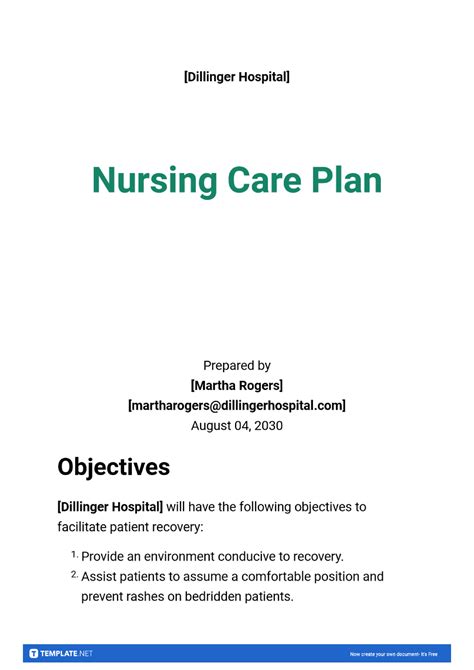 Copy Of Free Blank Nursing Care Plan Template Nurc 1021 Studocu