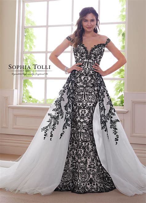 Sophia Tolli Y21810b Obsidian Black Lace Wedding Dress Black Lace