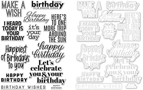 Happy Birthday Dies And Stamp Sets For Card Making Make A Wishes