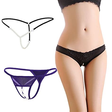 Vivly Bodas 3 Pack Womens Sexy Pearl Thong Panties Underwear Lingerie