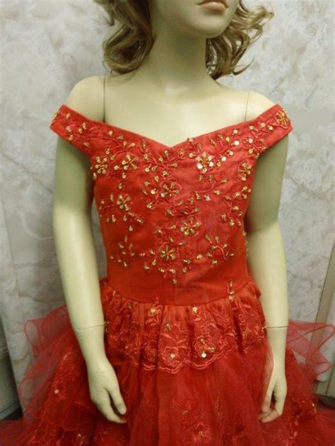 Natalie Red Southern Bell Pageant Gown