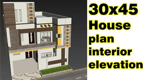 30x45 House Plan With Interior And Elevation Youtube