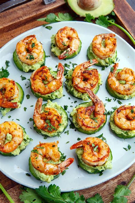 Shrimp and sausage skewers | easy shrimp appetizer flavor quotient. Blackened Shrimp Avocado Cucumber Bites | Recipes, Food ...