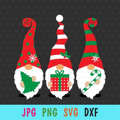 Christmas Gnomes Svg For Cricut Gnomes Craft Pattern Print Etsy Uk