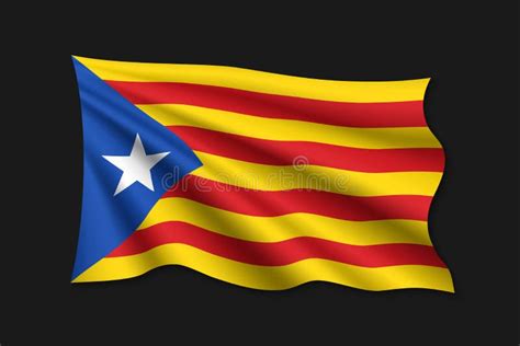 Waving Flag Of Catalan Independentist Estelada Stock Illustration