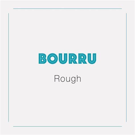 French Word Of The Day Bourrue Rough Listen To The Pronunciation