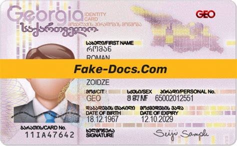 Georgia Id Card Psd Template Fake Docs