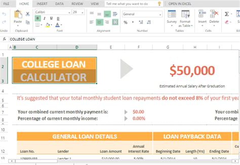 Only a few data needs to be entered which anyone can enter and. easy-to-use-college-loan-calculator-for-excel