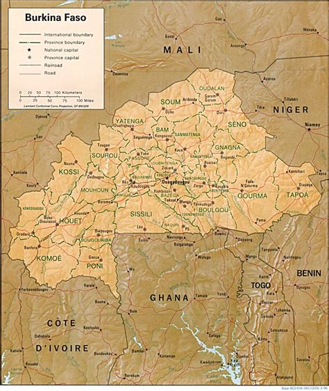 Burkina Faso Cartes Géographiques Et Touristiques Du Burkina Faso