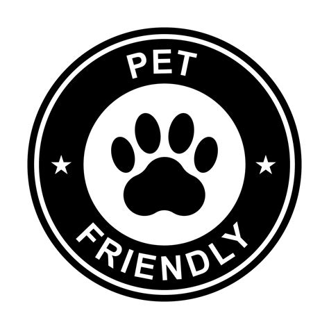 Pet Friendly Icon Vector Pet Paw Or Dog Label Vet Clinic Shop Sticker