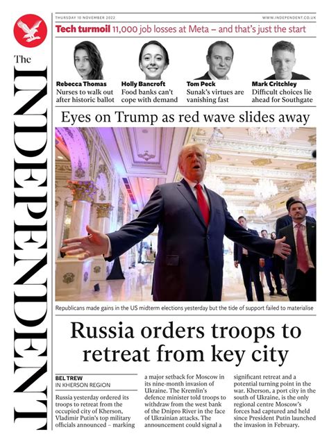 Independent Front Page 10th Of November 2022 Tomorrow S Papers Today