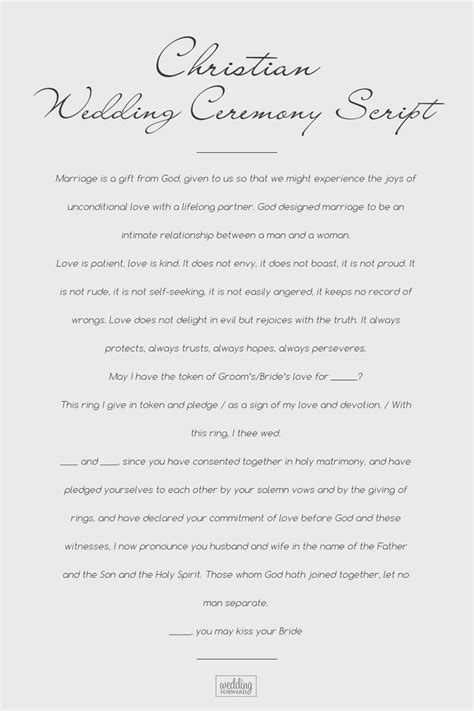 Simple Wedding Ceremony Script Printable Printable Blank World