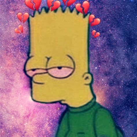 1080x1080 Sad Heart Bart Broke Single Simpsons Draw Bart
