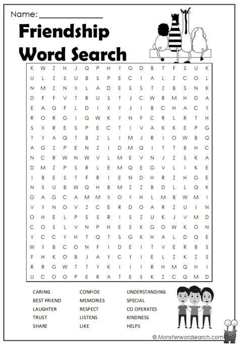 Today we are sharing a free alphabet tracing book, perfect for kids who are struggling to learn letter names. Friendship Word Search- Monster Word Search