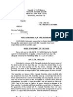 The body of the position paper may contain several paragraphs. Sample Position Paper for Unlawful Detainer | Eviction | Lease