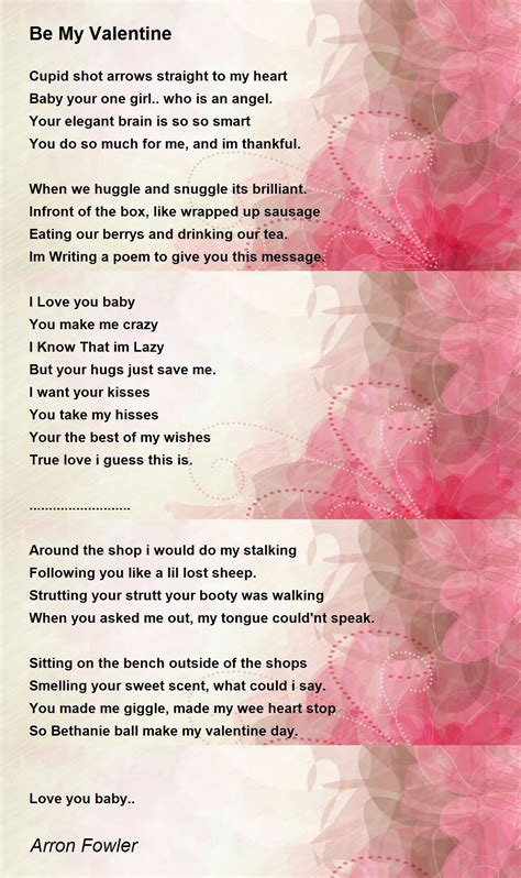 Be My Valentine Poem By Arron Fowler Poem Hunter
