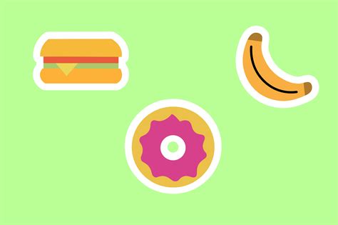 Stickers Food Banana Donuts Burgers Graphic By Fadhiesstudio · Creative