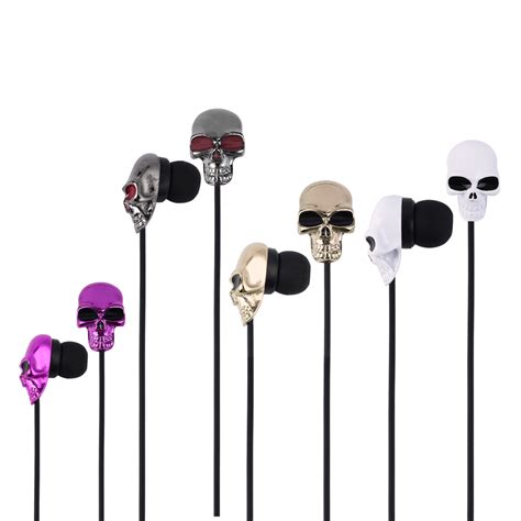 Cool Skull Stereo Earbud Earphones Headphone For Mp3 4 Smartphone 3 5mm Zc Ebay