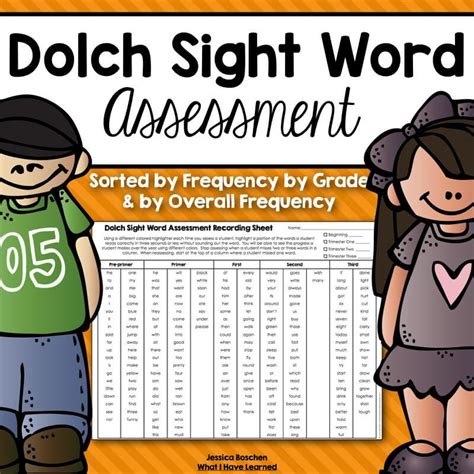 Dolch Sight Word Assessment Forms