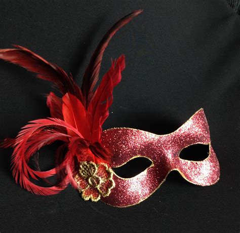 Red Glitter Masquerade Mask For Sale At The Costume Shop Melbourne