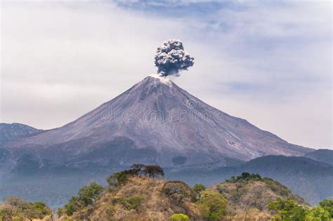 The Colima Volcano Is Active Stock Photo Image Of Phenomenon Mexico