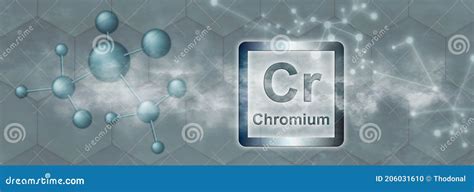 Cr Symbol Chromium Chemical Element Stock Illustration Illustration