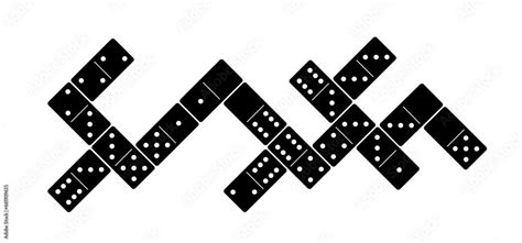 Cartoon Domino Tiles Classic Dominoes Dominos Pictogram Playing