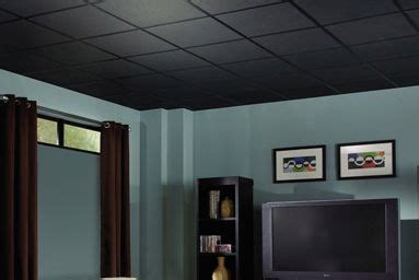 Painting drop ceiling panels in harmonious decor to the space will make a fine completion. Basement Ceiling Ideas | Dropped ceiling, Black ceiling ...