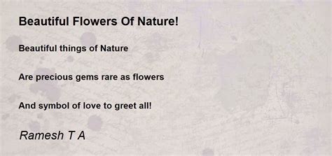 Beautiful Flowers Of Nature Beautiful Flowers Of Nature Poem By