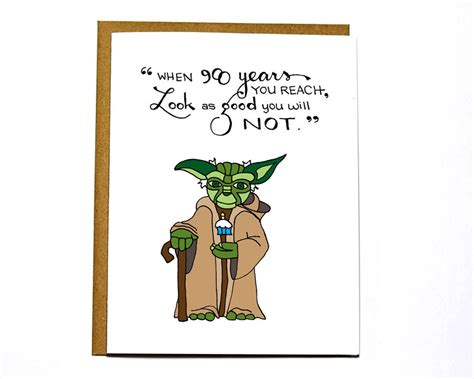 Star Wars Birthday Card Yoda Happy Birthday By Darkroomanddearly