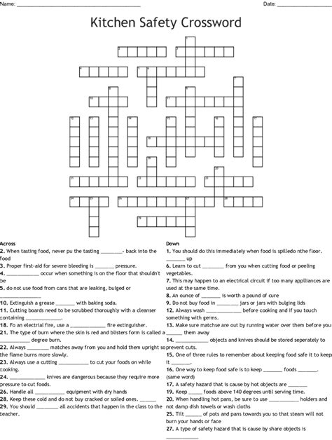 Workplace Safety Puzzle Crossword Wordmint In 2020