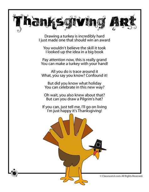Thanksgiving Kids Poems Thanksgiving Art Woo Jr Kids Activities