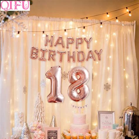 Buy Qifu 32 Inch Happy 18 Birthday Balloons Rose Gold