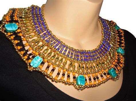 Egyptian Collar Necklace Vintage Big Beaded By Invintageheaven 2500