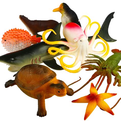 Ocean Sea Animal 4 14 Inch Large Vinyl Plastic Animal Toy Set8 Pack