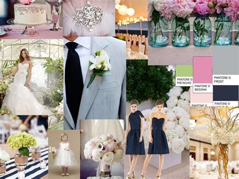Navy Pink Gray Wedding Pantone Wedding Styleboard The Dessy Group