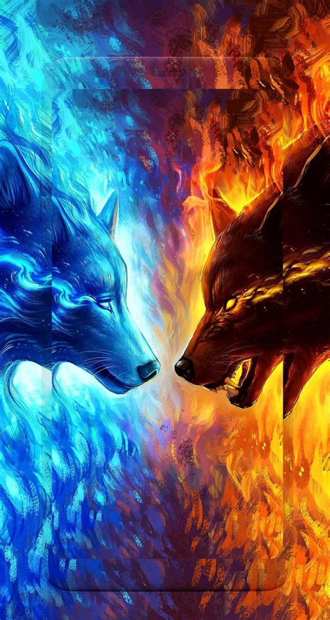 Blue And Red Wolf Wallpapers Wallpaper Cave