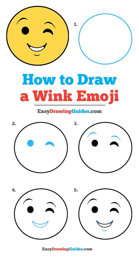 How To Draw A Wink Emoji Really Easy Drawing Tutorial