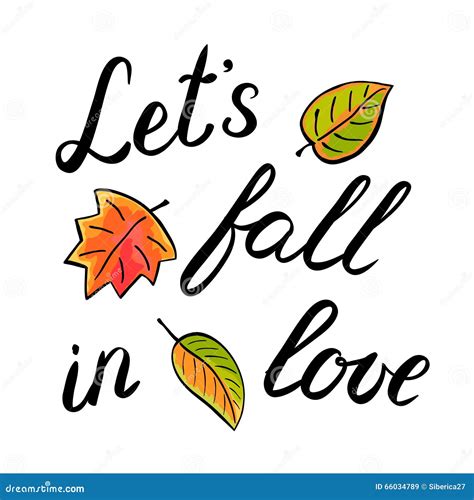 Let S Fall In Love Handwritten Illustration Stock Vector Illustration