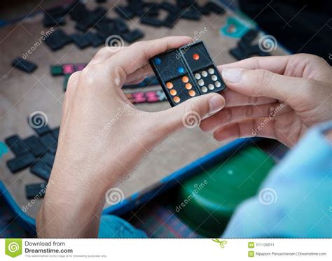 Men Playing Game Of Domino Stock Image Image Of Games Table 111120011