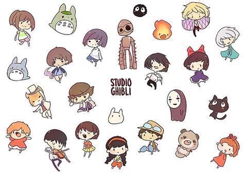 Studio Ghibli Chibi Characters Collaboration Horizontal By Andrew