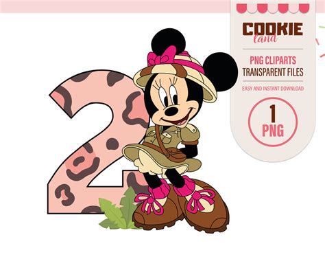 Safari Minnie Mouse Clipart Eps And Png Clip Art First Minnie Mouse Bi